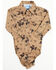 Image #1 - Cowboy Hardware Infant Boys' Vintage Bronco Print Long Sleeve Snap Onesie, Brown, hi-res
