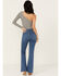 Image #3 - Sneak Peek Women's Dark Wash Pull-On Stretch Flare Jeans, , hi-res
