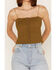 Image #3 - Cleo + Wolf Women's Smocked Button Front Tank , Green/brown, hi-res