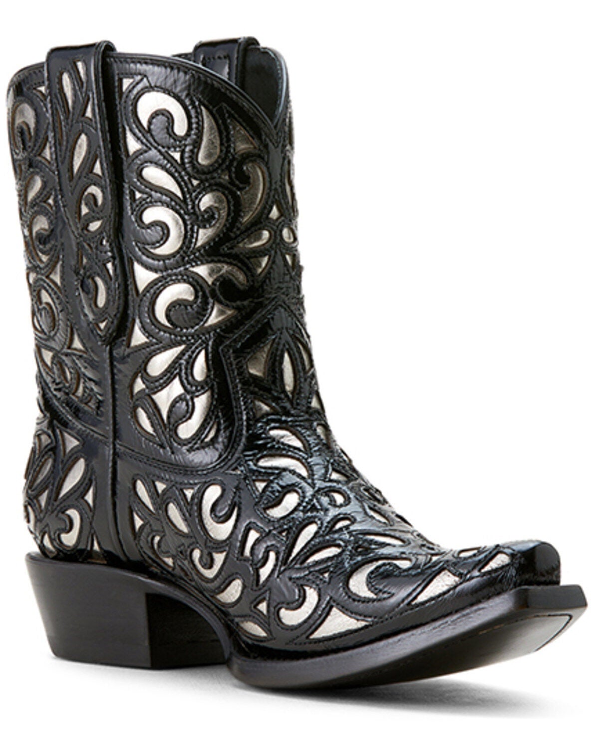 Ariat Women's Valentina Outlay Western Booties - Snip Toe, Black, hi-res