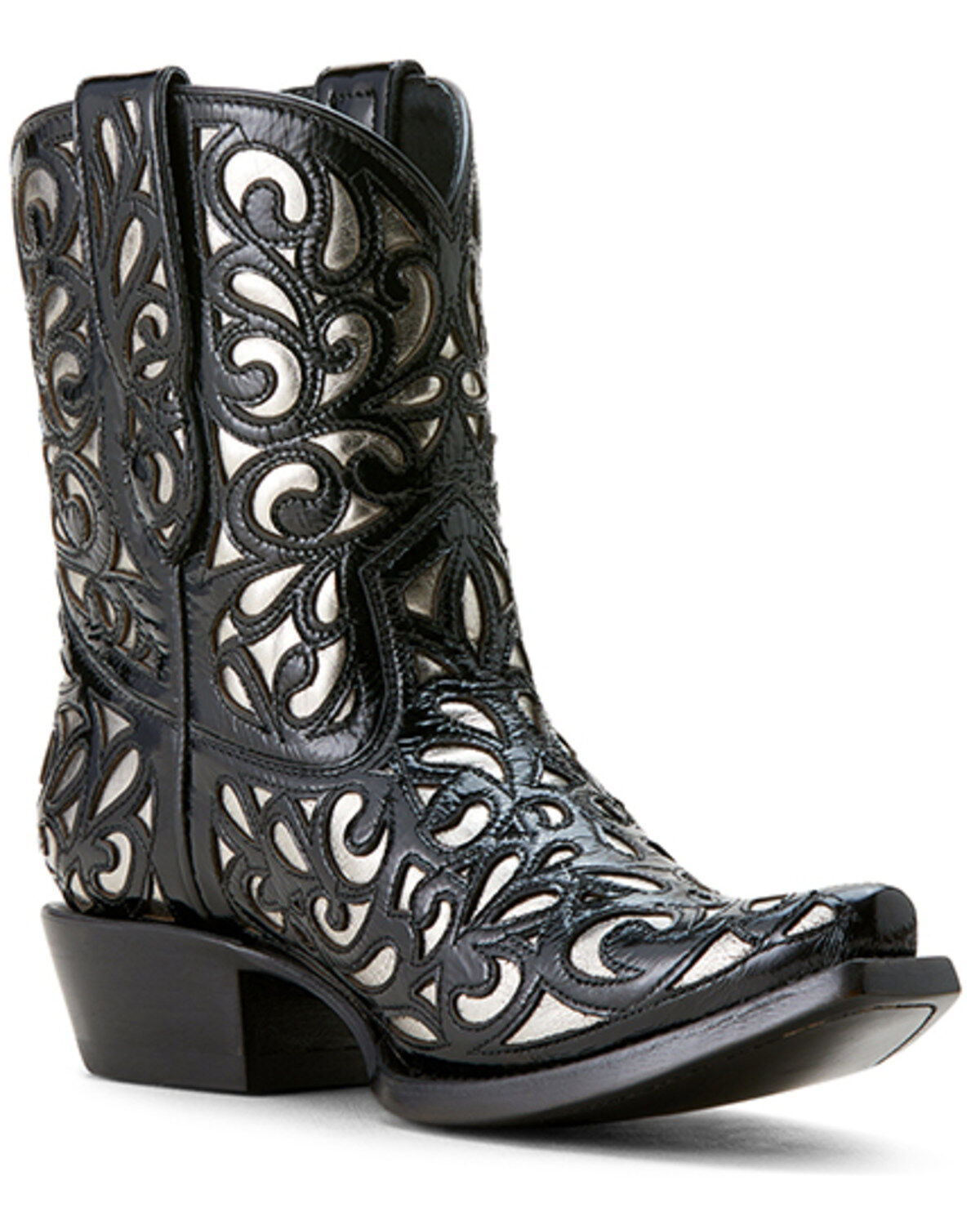 Image #1 - Ariat Women's Valentina Outlay Western Booties - Snip Toe, Black, hi-res