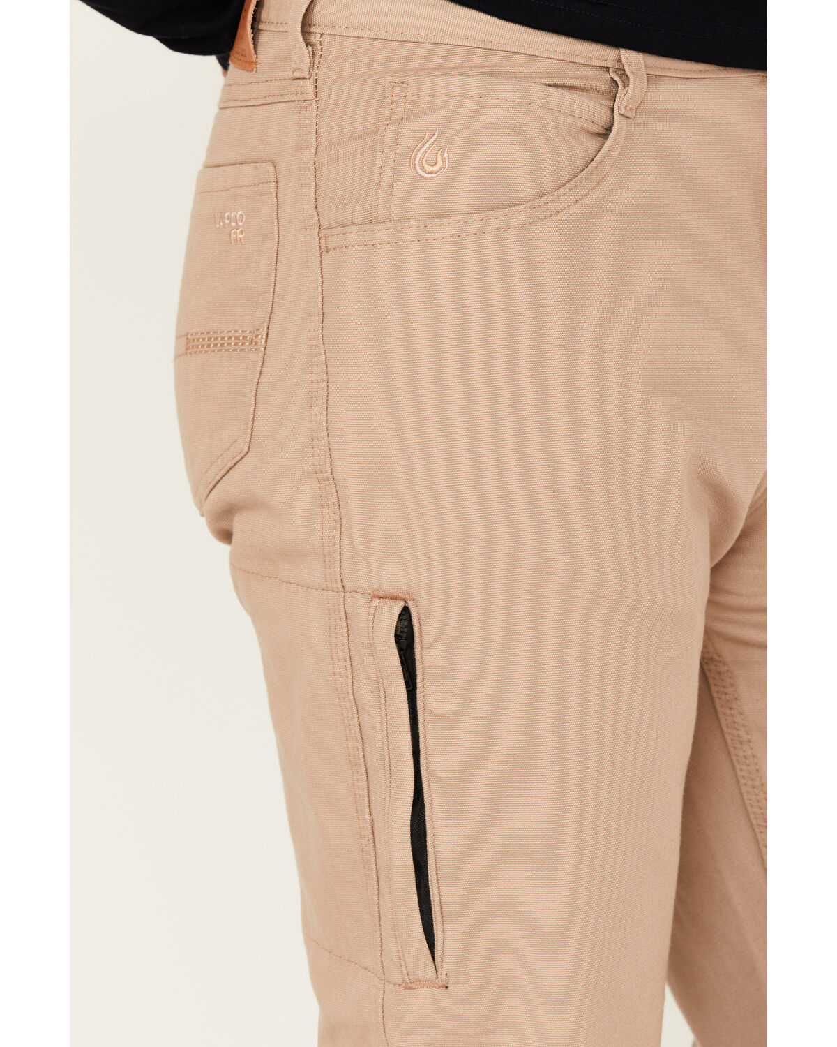 Image #2 - Lapco Men's FR Mid Rise Relaxed Straight Canvas Work Pants, Beige, hi-res