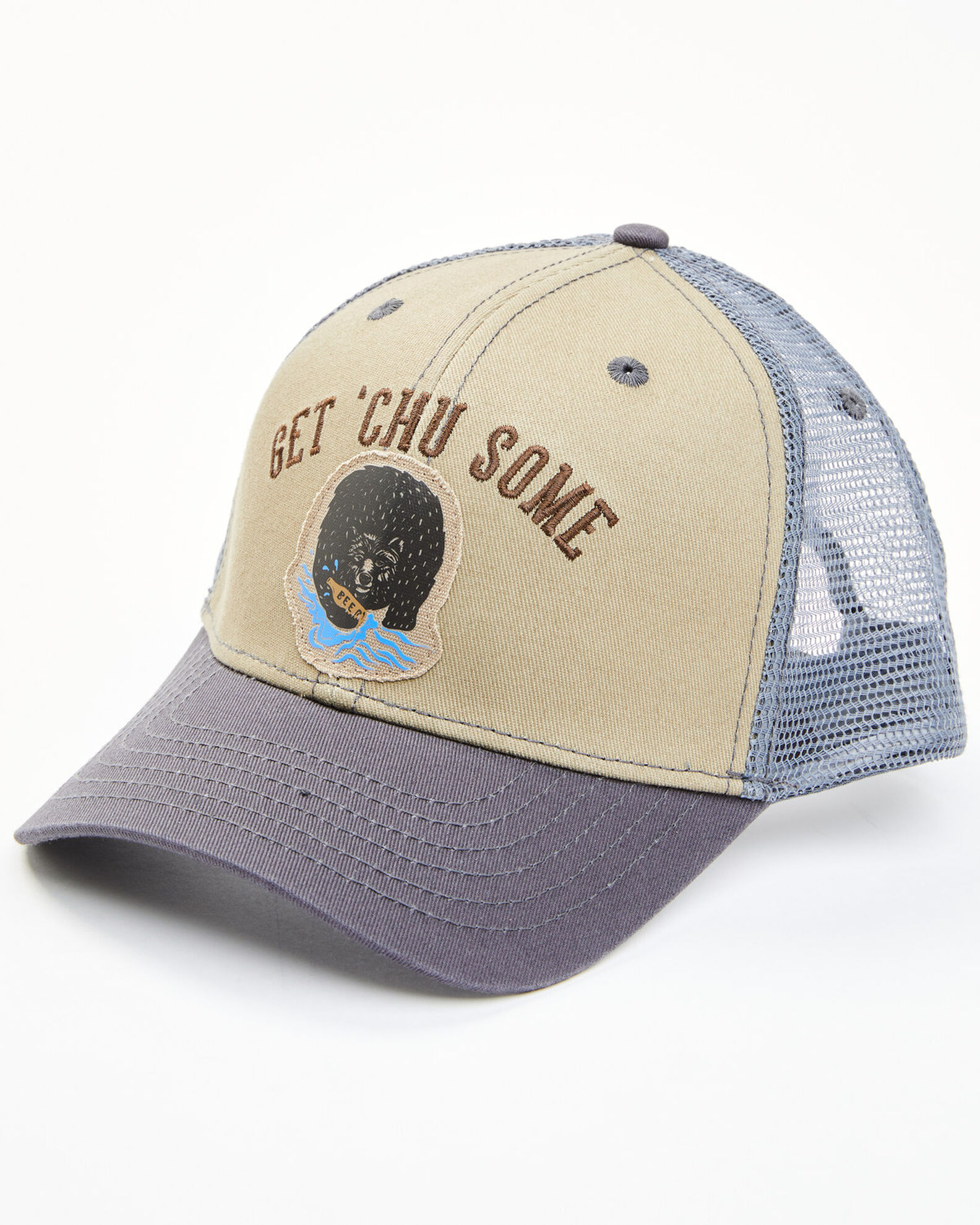 Brothers and Sons Men s Get Chu Some Embroidered Mesh Back Ball Cap