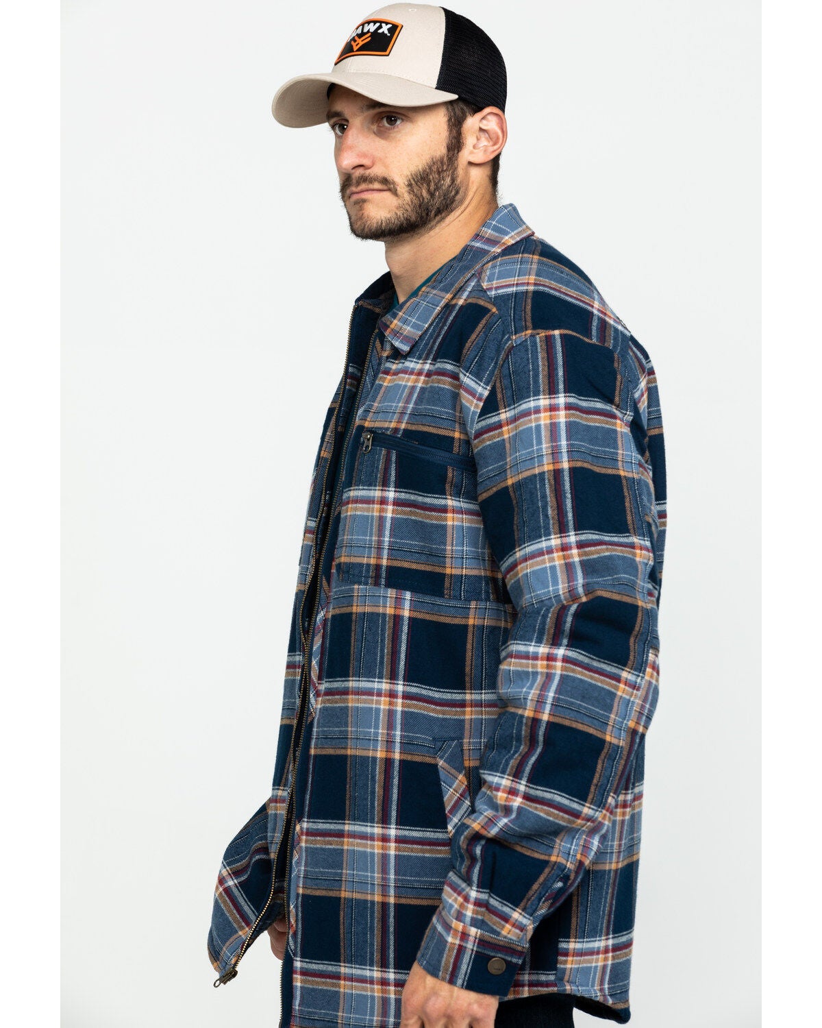mens plaid zip up jacket
