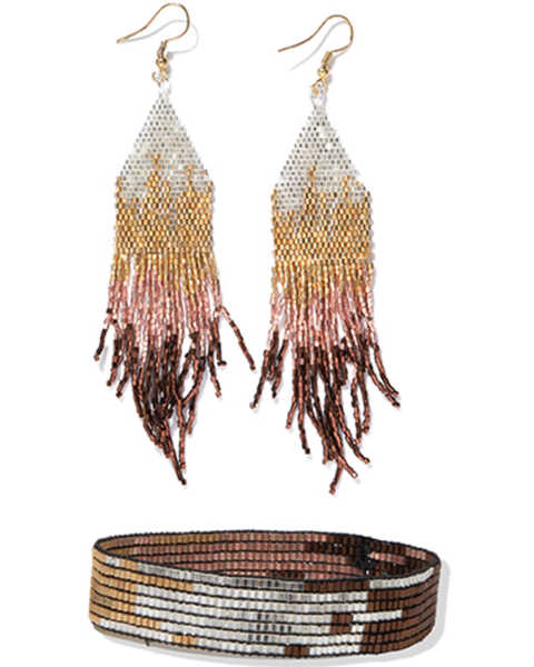 Ink + Alloy Women's Claire And Alex Ombre Beaded Earrings And Bracelet Set , Multi, hi-res