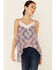 Image #1 - Ariat Women's Texas Heat Americana Hankerchief Print Lace Tank Top, Red/white/blue, hi-res