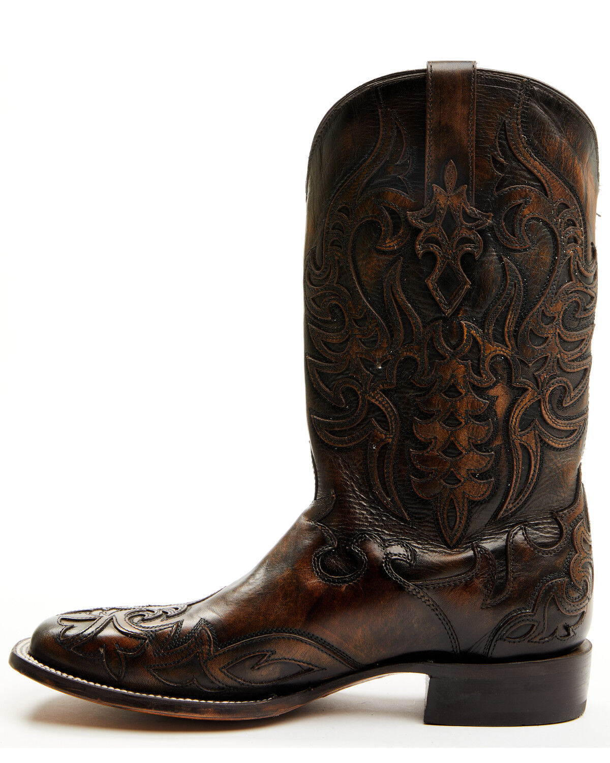 Image #3 - Corral Men's Overlay Embroidered Western Boots - Broad Square Toe, Black, hi-res