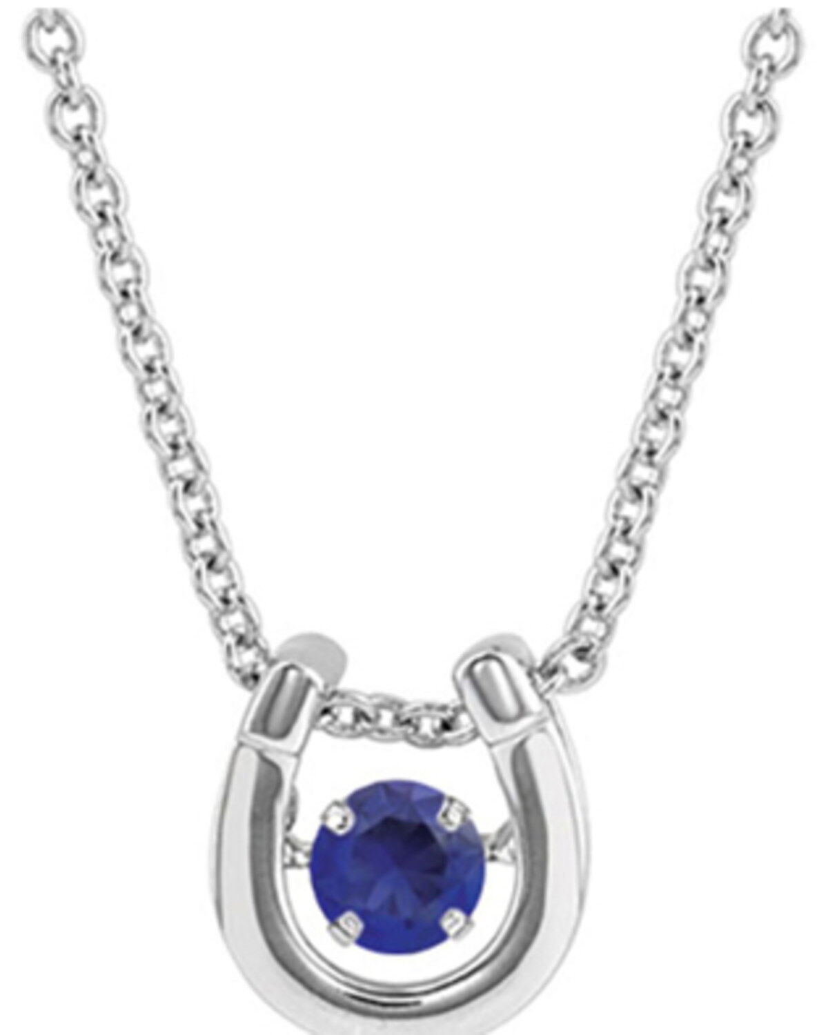 Image #1 - Montana Silversmiths Women's Dancing Birthstone Horseshoe Necklace, Silver, hi-res