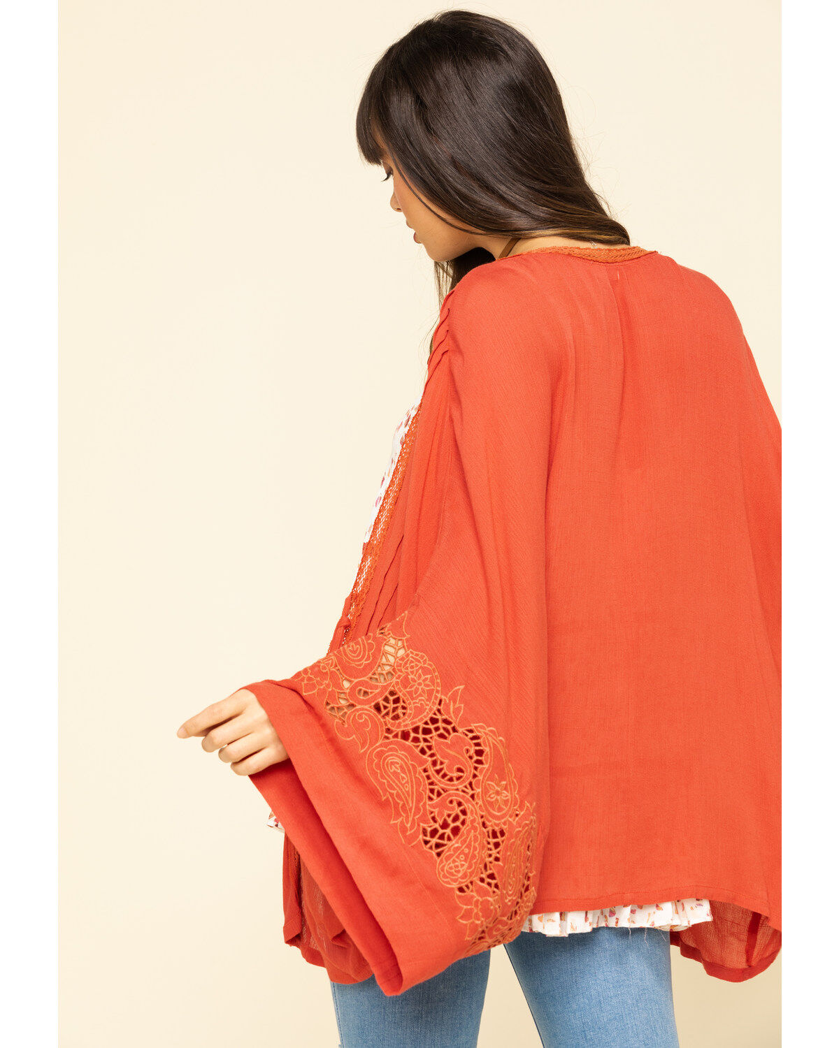 Image #2 - Miss Me Women's Tie Front Bell Sleeve KImono  , , hi-res