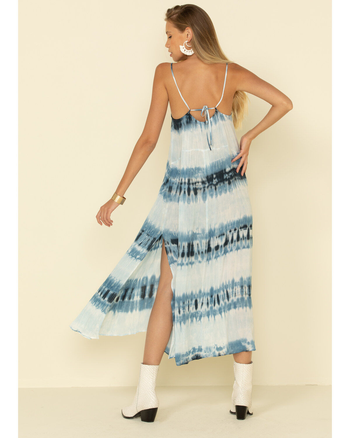 Image #2 - Rag Poet Women's Tie Dye Stripe Pura Midi Dress, Blue, hi-res