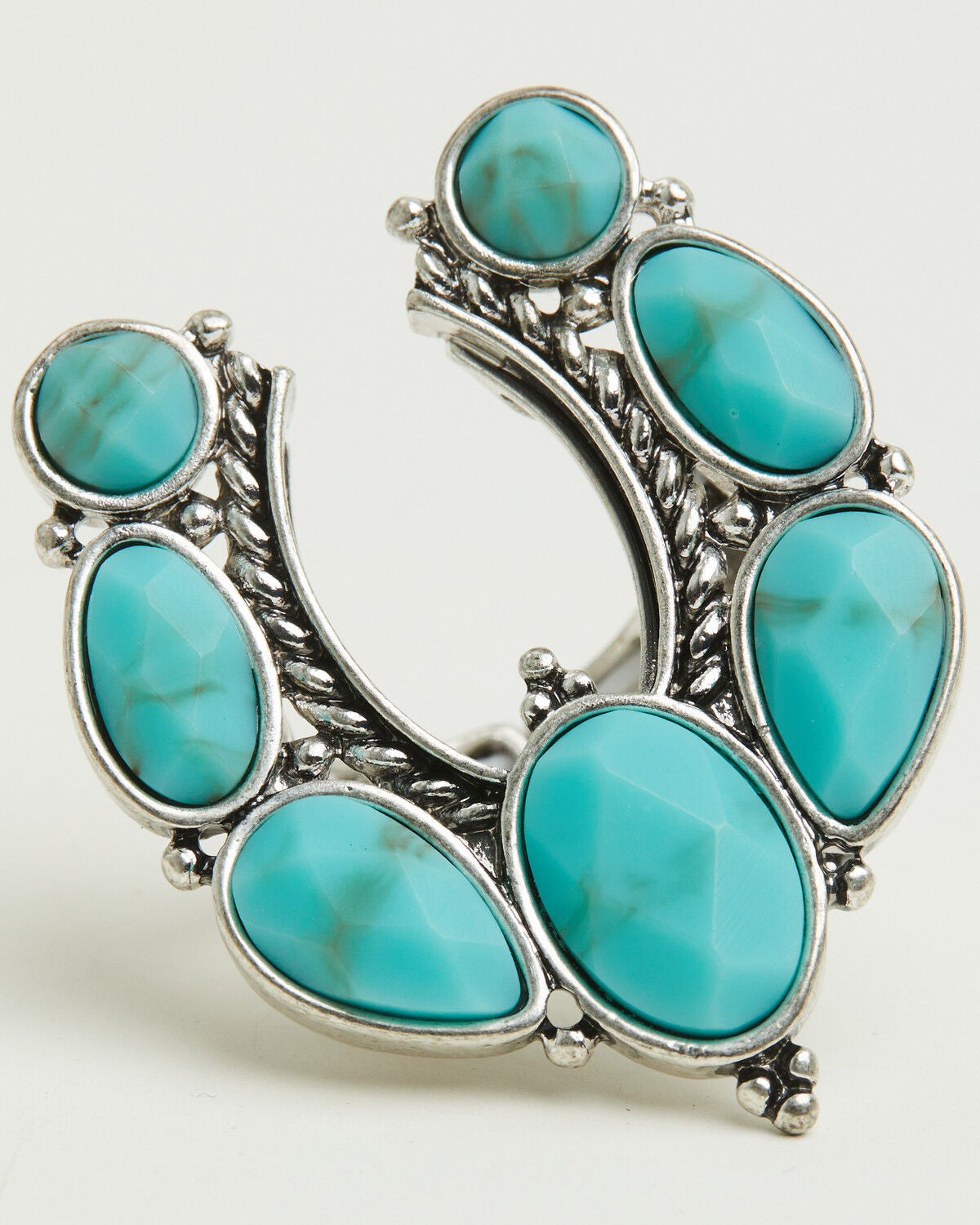 Image #3 - Lainey Wilson Women's Adjustable Horseshoe Stone Ring, Silver, hi-res