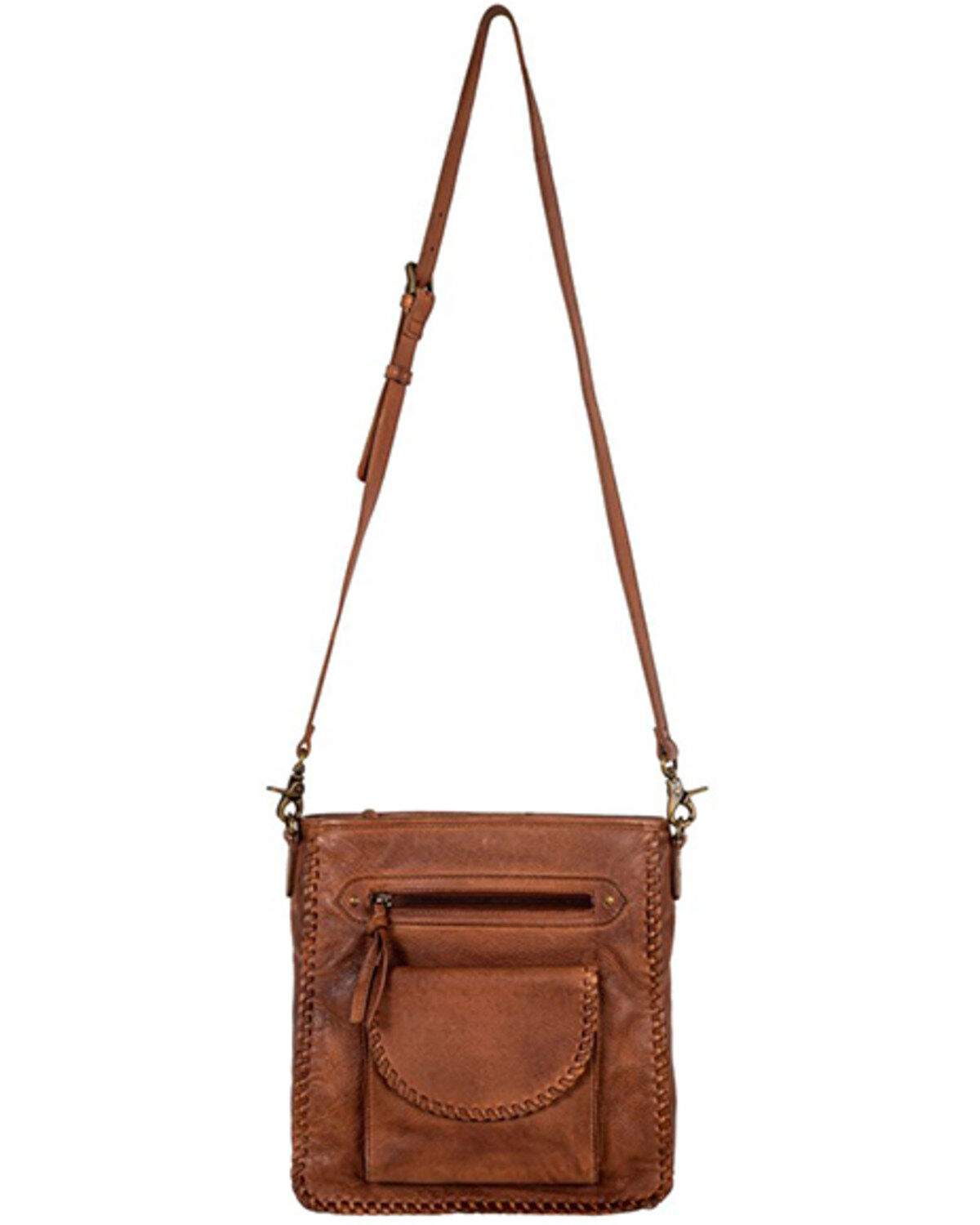 Image #4 - Myra Bag Women's Santa Clara Canyon Stitched Hairon Leather Crossbody Bag, Brown, hi-res