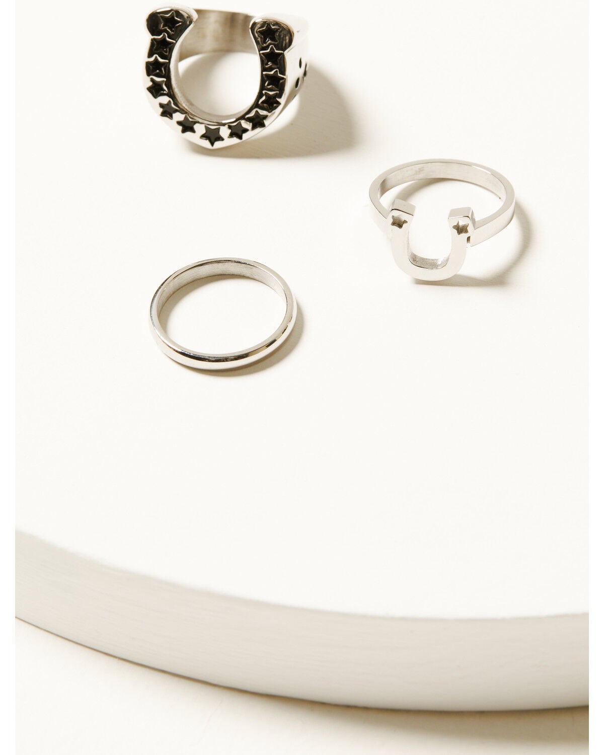 Shyanne Women's Horseshoe Ring Set - 3 Piece, Silver, hi-res