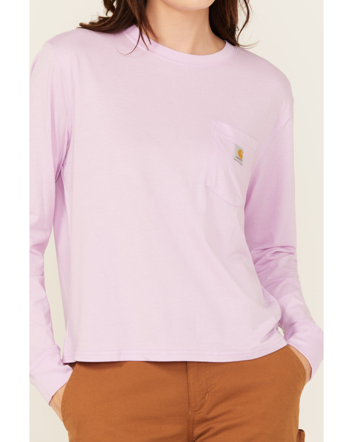 Image #3 - Carhartt Women's Tencel™ Fiber Series Loose Fit Long Sleeve Pocket Work Shirt, Violet, hi-res