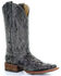 Image #1 - Corral Women's Vintage Python Inlay Western Boots - Square Toe, Black, hi-res