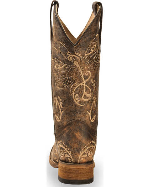 Image #7 - Circle G Women's Dragonfly Embroidered Western Boots - Square Toe, Brown, hi-res