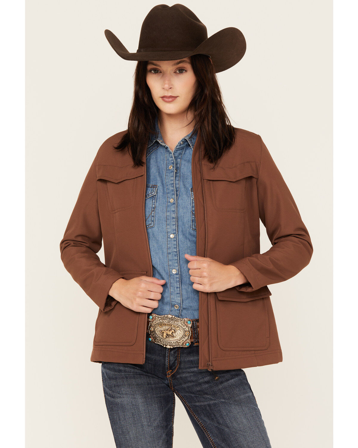 Image #1 - Shyanne Women's Bonded Softshell Jacket, Medium Brown, hi-res