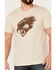 Image #3 - Moonshine Spirit Men's Flame Skull Graphic Short Sleeve T-Shirt , Camel, hi-res