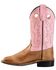 Old West Youth Girls' Canyon Western Boots - Square Toe, Tan, hi-res