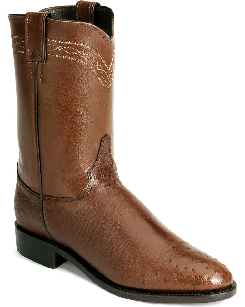 Justin Men's Smooth Ostrich Roper Western Boots Boot Barn