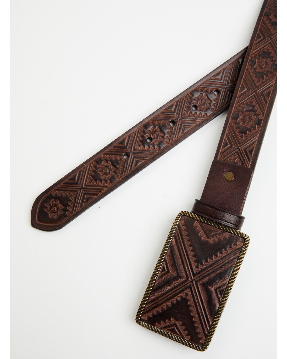 Image #2 - Cody James Men's Southwestern Tooled Leather Belt, Brown, hi-res