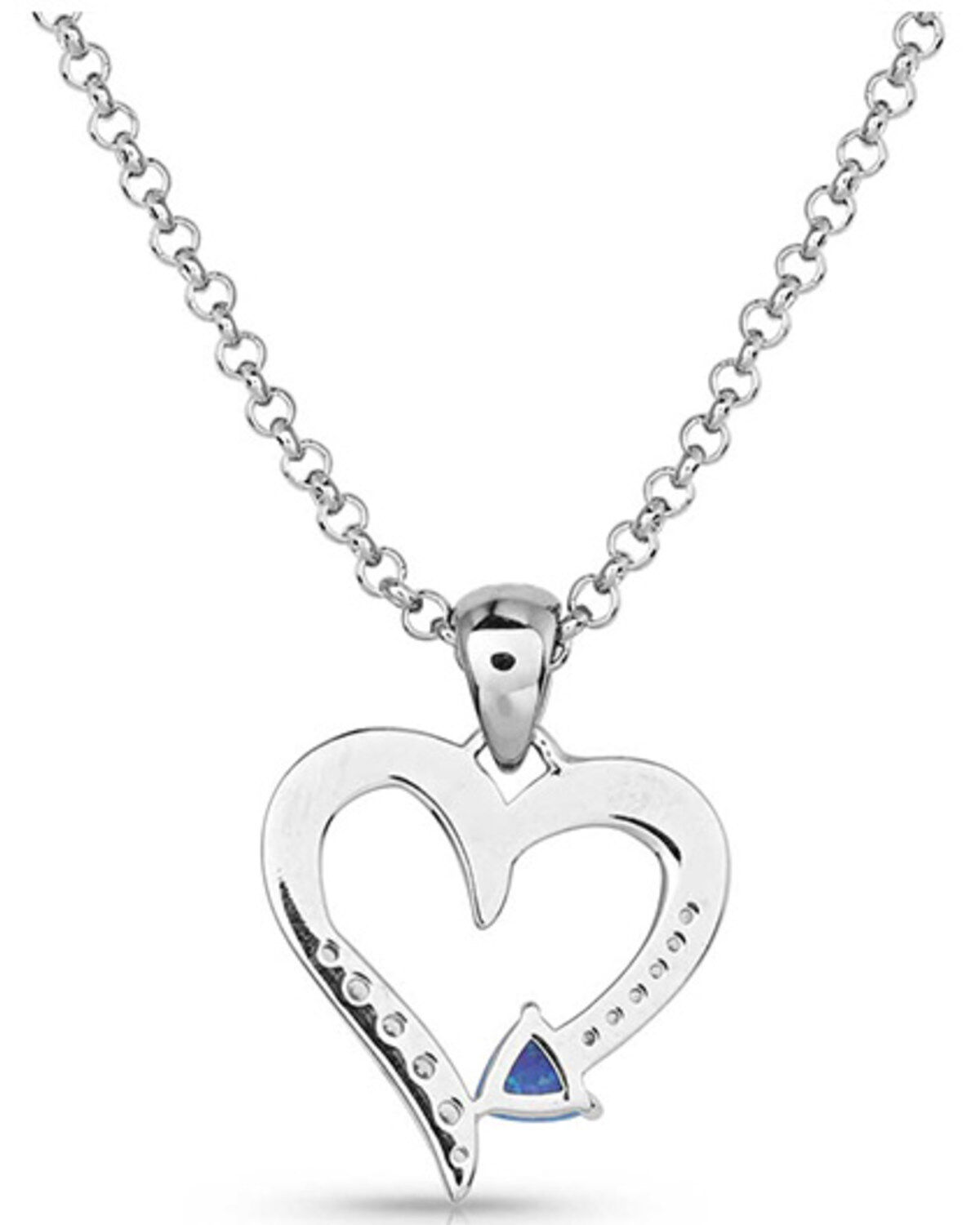 Image #2 - Montana Silversmiths Women's Love Everlasting Opal Crystal Necklace, Silver, hi-res