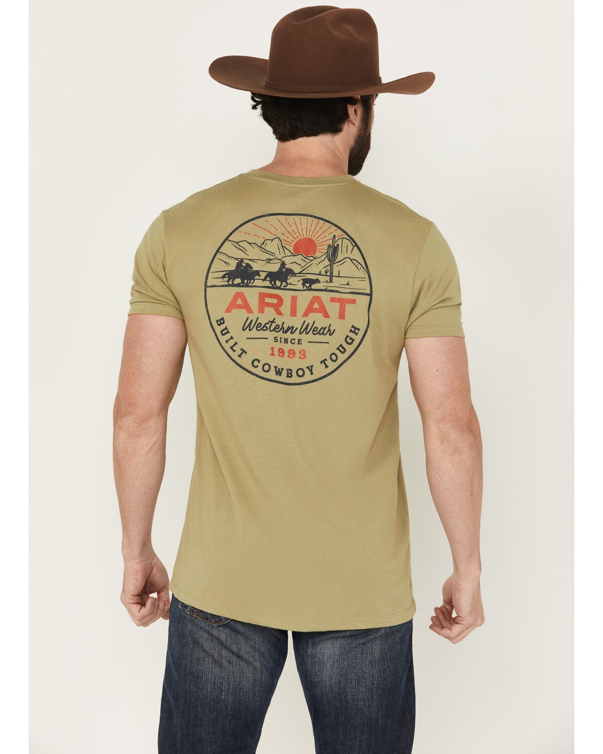 Ariat Men's Circle Desert Short Sleeve Graphic T-Shirt, Green, hi-res