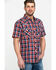 Image #3 - Wrangler Retro Men's Premium Plaid Print Short Sleeve Western Shirt, Navy, hi-res