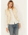 Shyanne Women's Fur Trim Knit Vest, Off White, hi-res