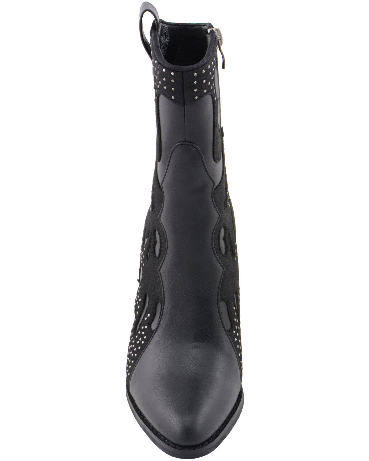 Image #5 - Milwaukee Leather Women's Studded Overlay Western Boots - Round Toe, Black, hi-res