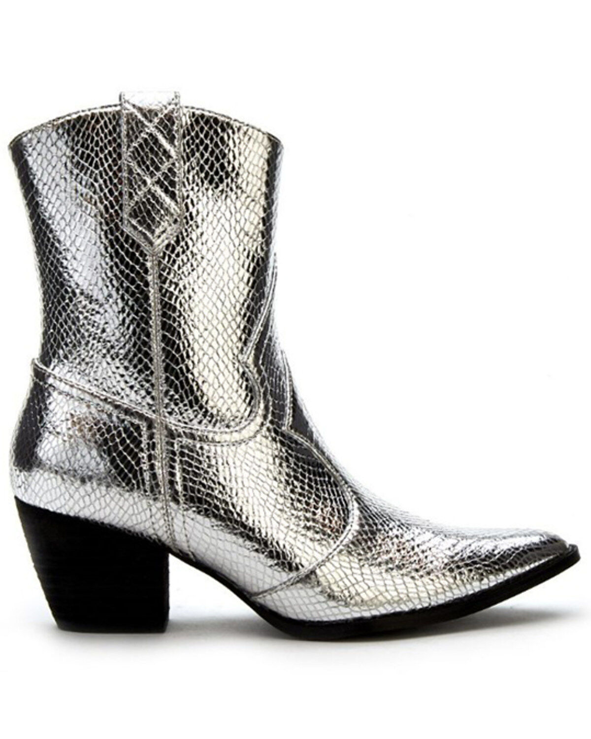 Image #2 - Matisse Women's Bambi Western Booties - Round Toe, Silver, hi-res