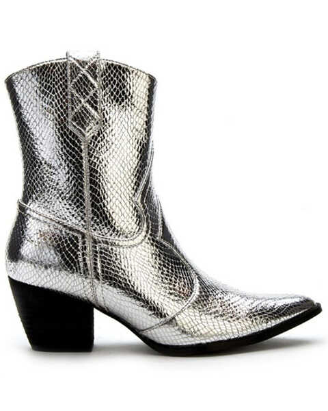 Image #2 - Matisse Women's Bambi Western Booties - Pointed Toe, Silver, hi-res