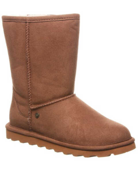 Bearpaw Women's Elle Short Vegan Casual Boots - Round Toe , Brown, hi-res