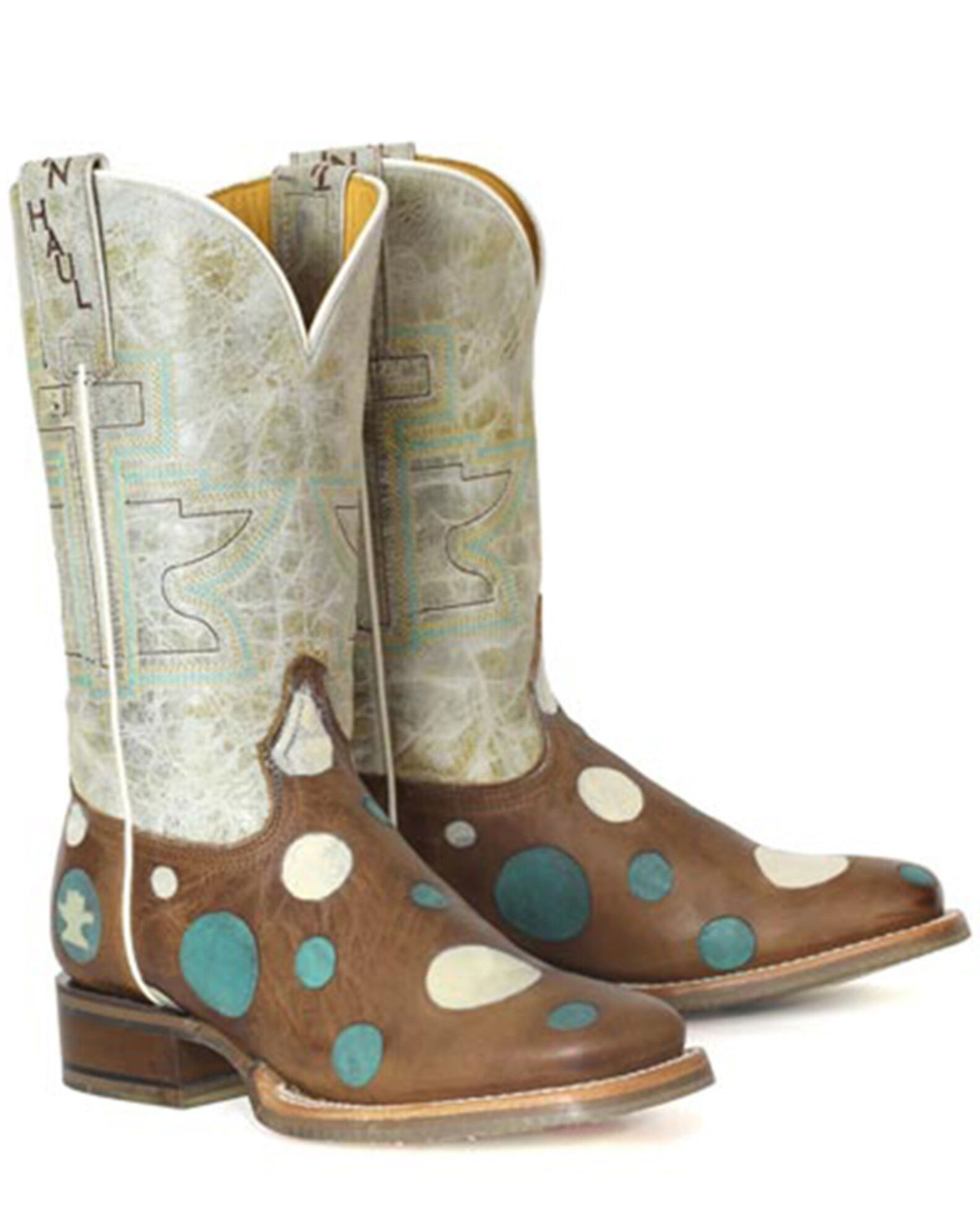 Product Name Tin Haul Women s Spots Dots Western Boots Broad Square Toe