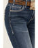 Image #4 - Rock & Roll Denim Women's Medium Wash Mid Rise Pleather Embroidered Pocket Bootcut Stretch Denim Jeans, Medium Wash, hi-res