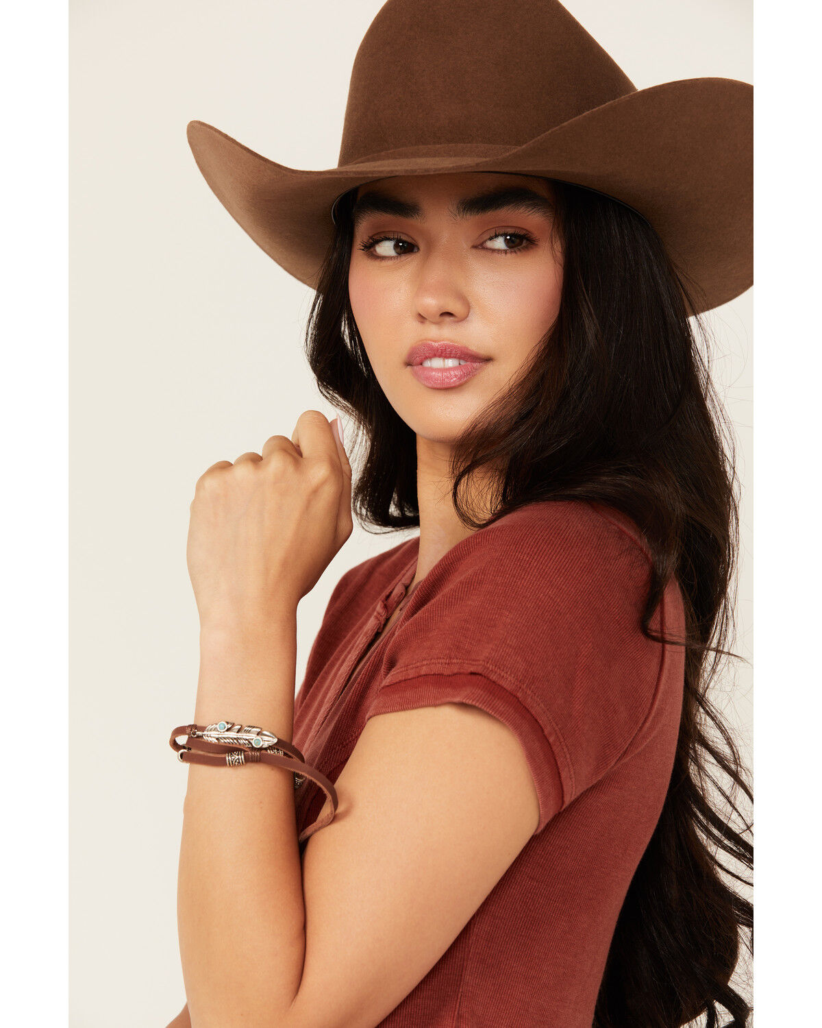 Image #1 - Idyllwind Women's Caledonia Leather Wrap Bracelet, Silver, hi-res