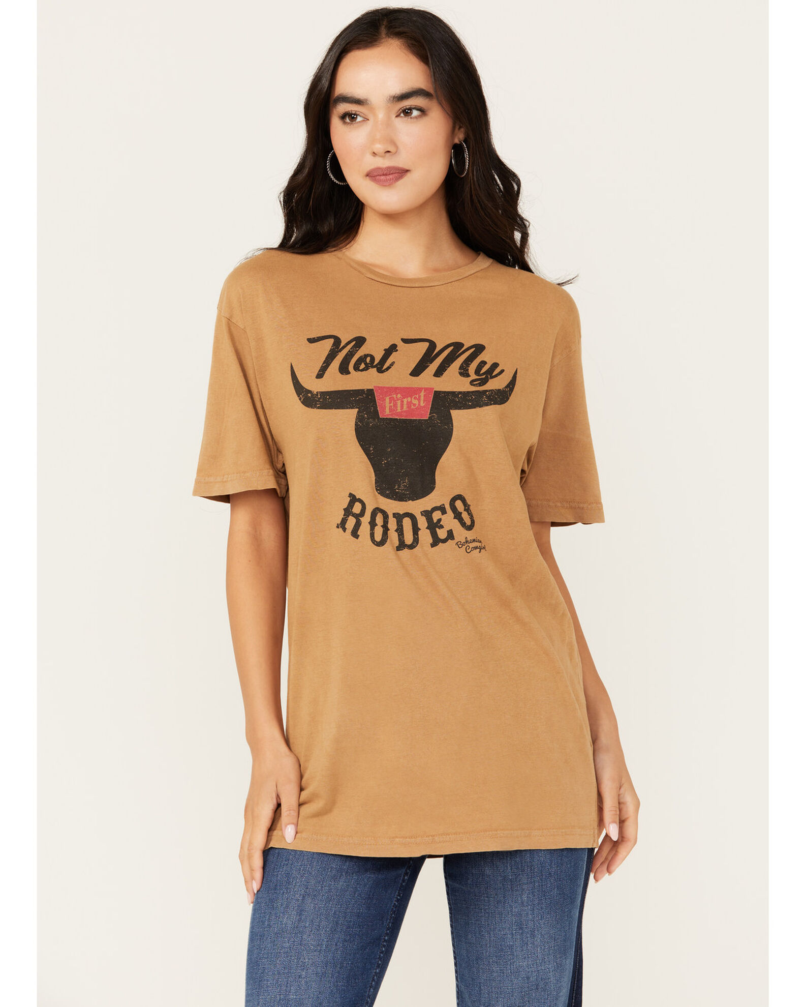 Bohemian Cowgirl Women's Not My First Rodeo Short Sleeve Graphic Tee