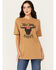 Image #1 - Bohemian Cowgirl Women's Not My First Rodeo Short Sleeve Graphic Tee, Rust Copper, hi-res