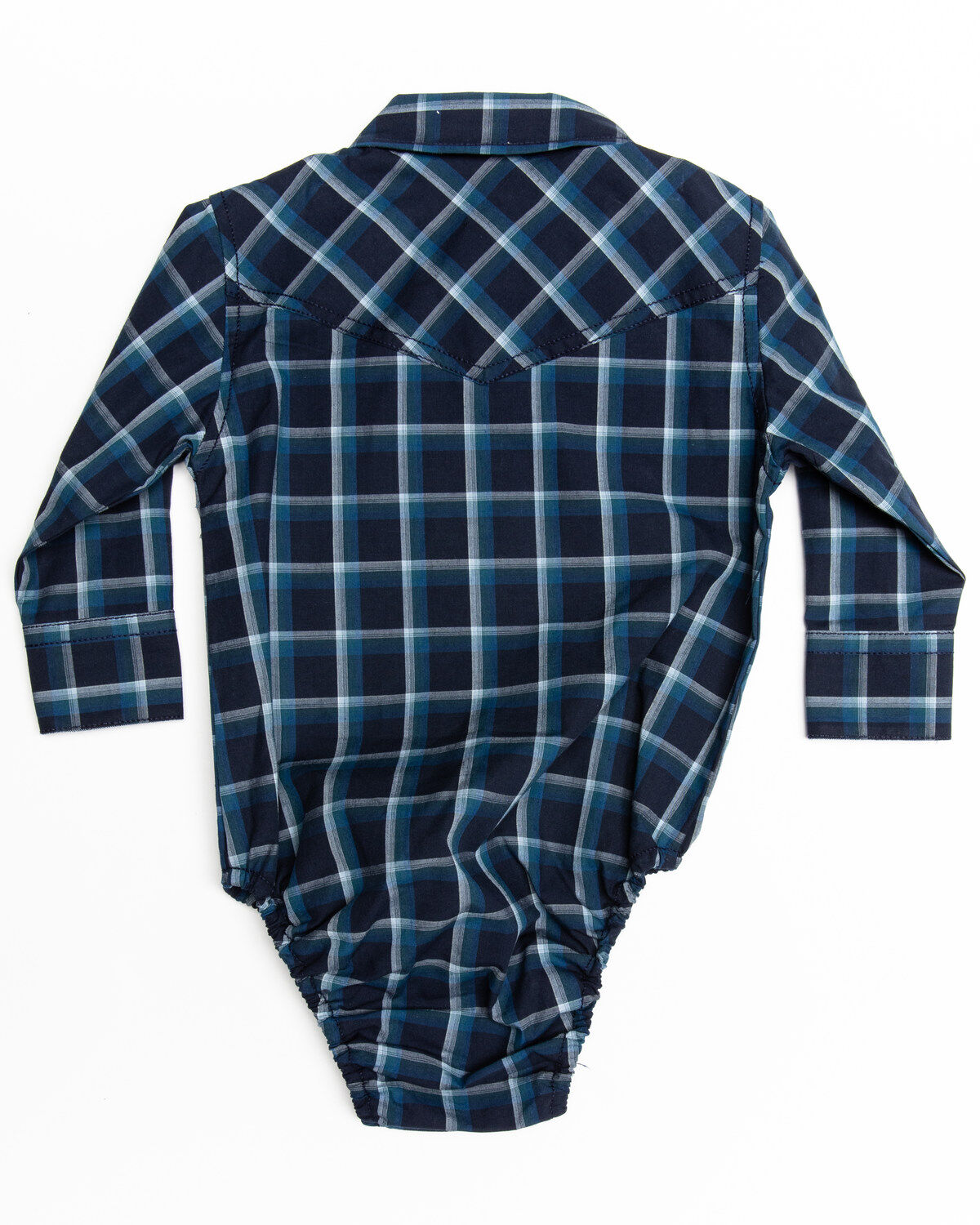 Image #2 - Cody James Infant Boys' Reins Plaid Long Sleeve Onesie, Navy, hi-res