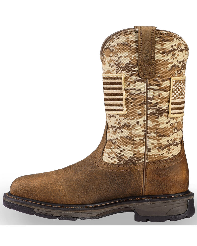 Ariat Men's Brown Workhog Patriot Western Boots - Steel Toe | Boot Barn