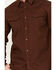 Image #3 - Cody James Men's FR Solid Long Sleeve Snap Western Shirt, Cognac, hi-res