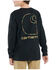 Carhartt Youth Boys' Camo Print Logo Graphic Long Sleeve Pocket T-Shirt, Caviar, hi-res