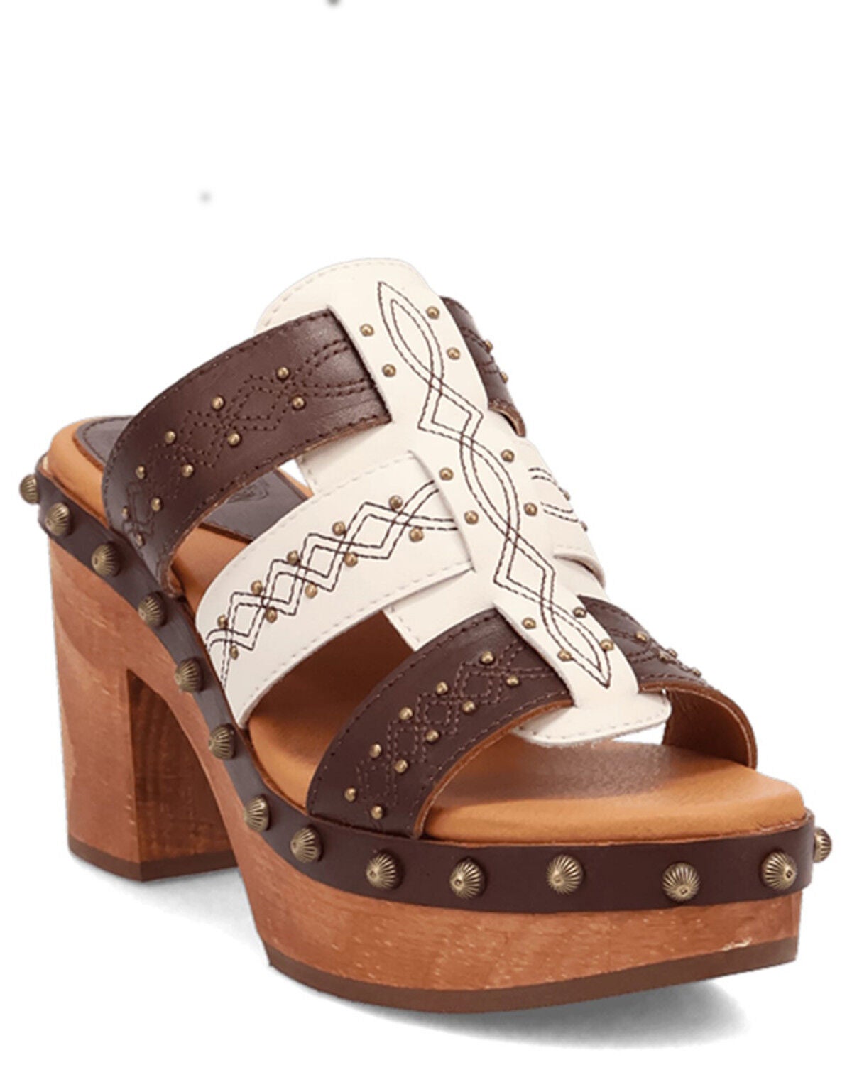 Dingo Women's Chateau Wooden Sandals, Brown, hi-res