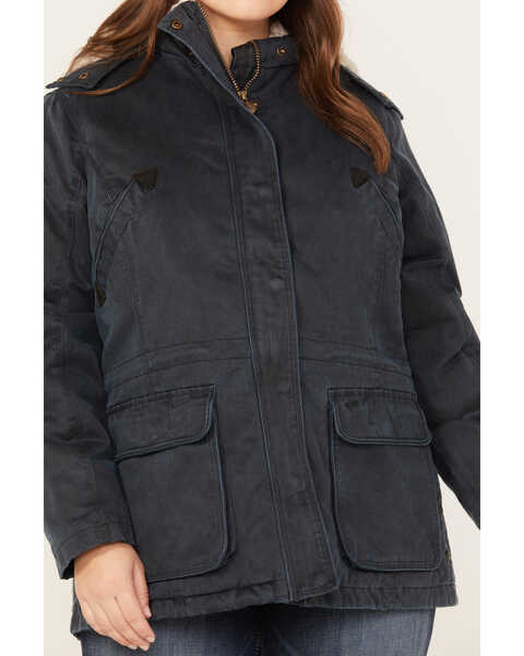Image #3 - Outback Trading Co. Women's Woodbury Sherpa-Lined Hooded Jacket - Plus Size, Navy, hi-res