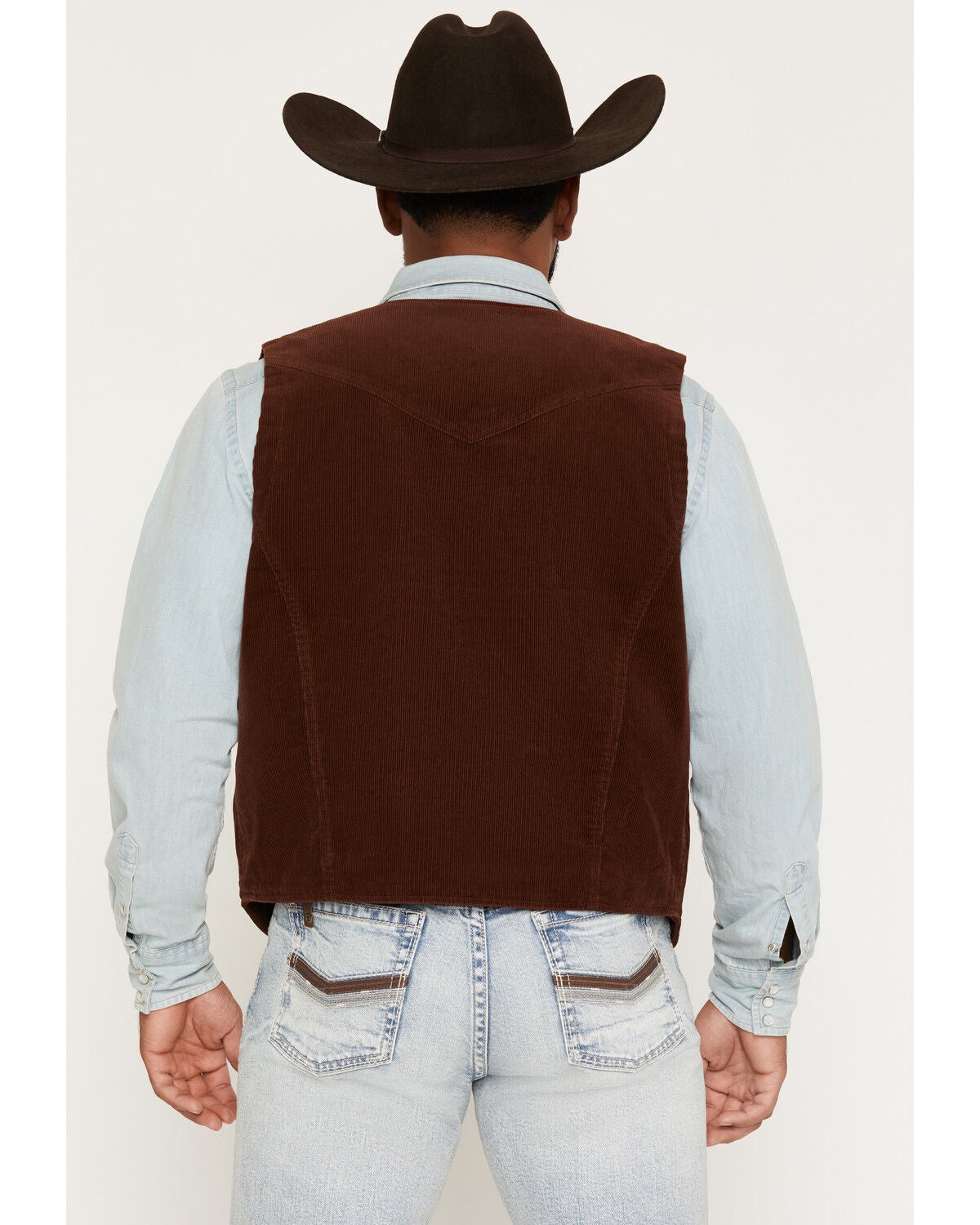 Image #4 - Cody James Men's Bandera Solid Corduroy Vest, Brown, hi-res