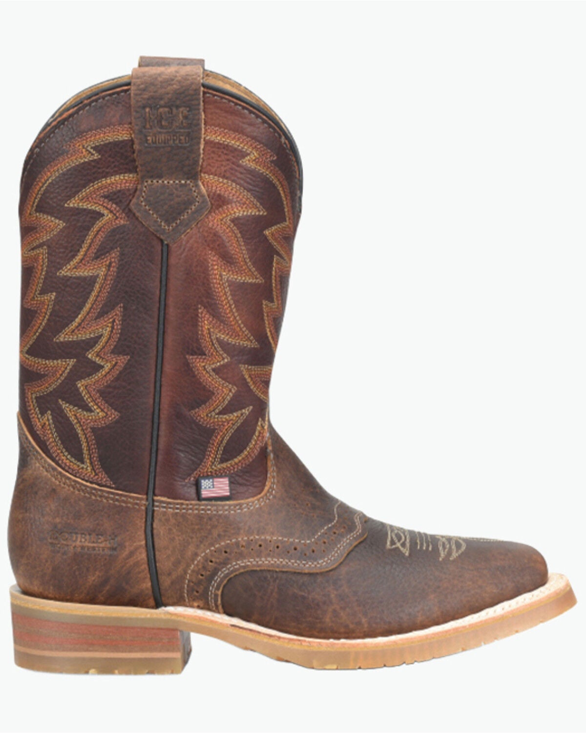 Double H Men's 11" Bowie USA Roper Performance Western Boots - Broad Square Toe, Brown, hi-res