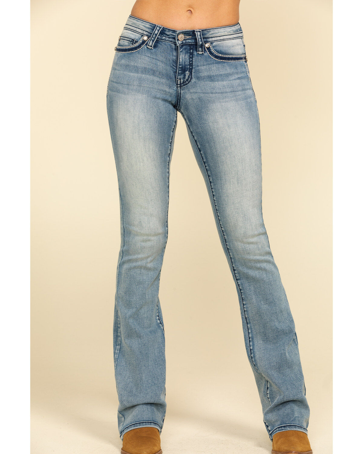 Image #2 - Shyanne Women's Medium Bling Faux Flap Bootcut Jeans, , hi-res