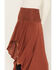 Shyanne Women's Embroidered Swiss Dot Mesh Wrap Skirt, Brown, hi-res
