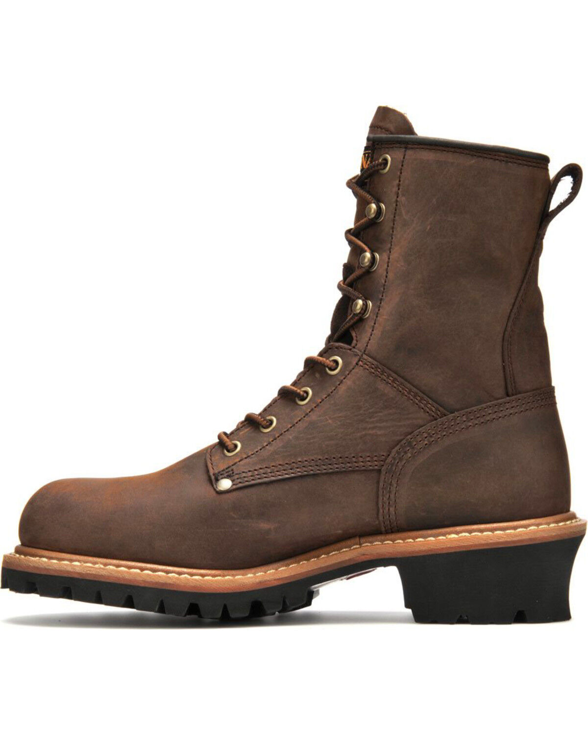 Image #3 - Carolina Men's Logger 8" Work Boots, Brown, hi-res