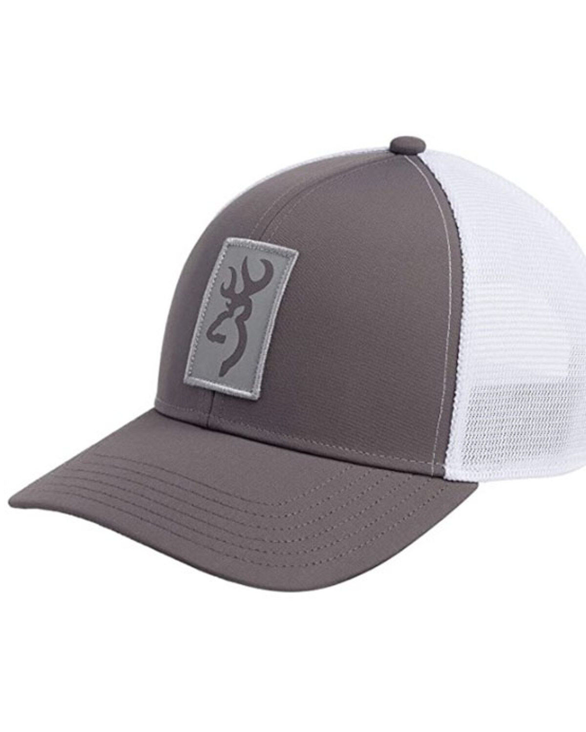 Image #1 - Browning Men's Beacon Buck Logo Patch Ball Cap, Grey, hi-res